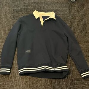 Men's Navy Polo Shirt with Cream Accents